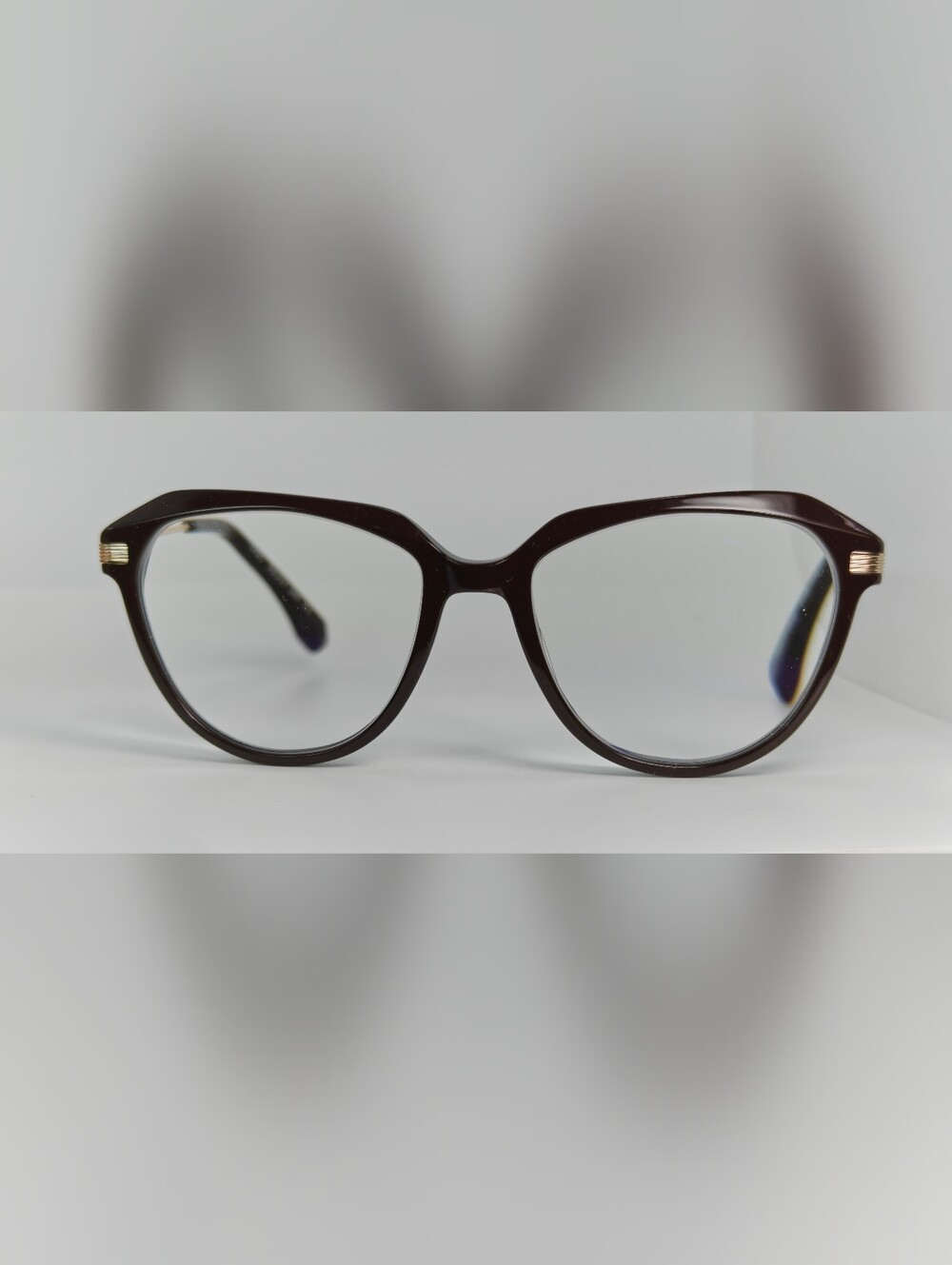 Exec. Classic Women's Deep Mocha Brown Cat-Eye Eyeglass Frames.